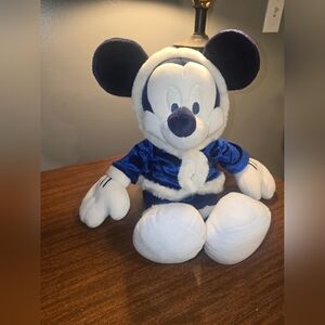 Disney Mickey Mouse Winter Holiday Royal Blue Plush  Disney Store